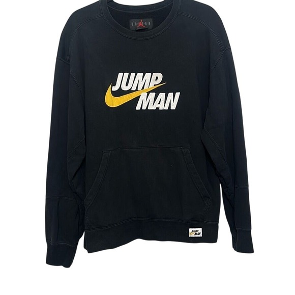 Jordan Other - Jordan Nike Mens Black Jumpman Crew Neck Pullover Sweatshirt Size Large